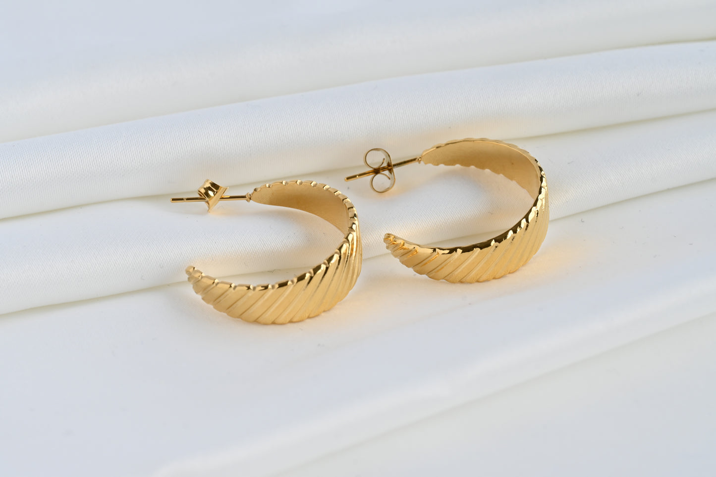 Textured Crescent Hoops