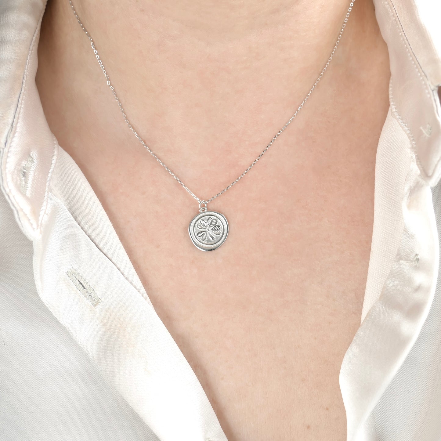 Wax Seal Charm Necklace - 925 Sterling Silver