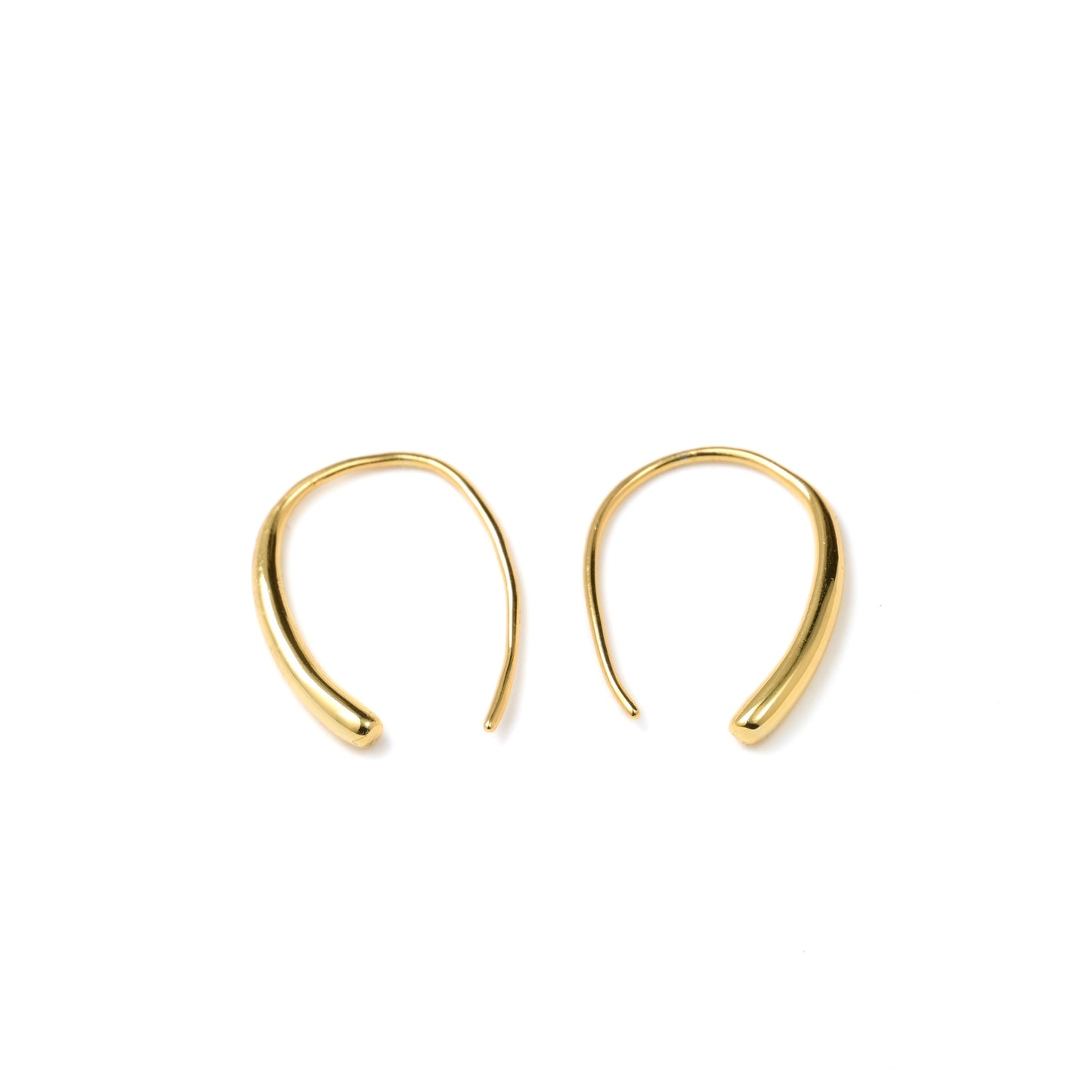 Boucles d'oreilles pendantes fines en forme de goutte - Argent sterling 925 - Plaqué or 14 carats