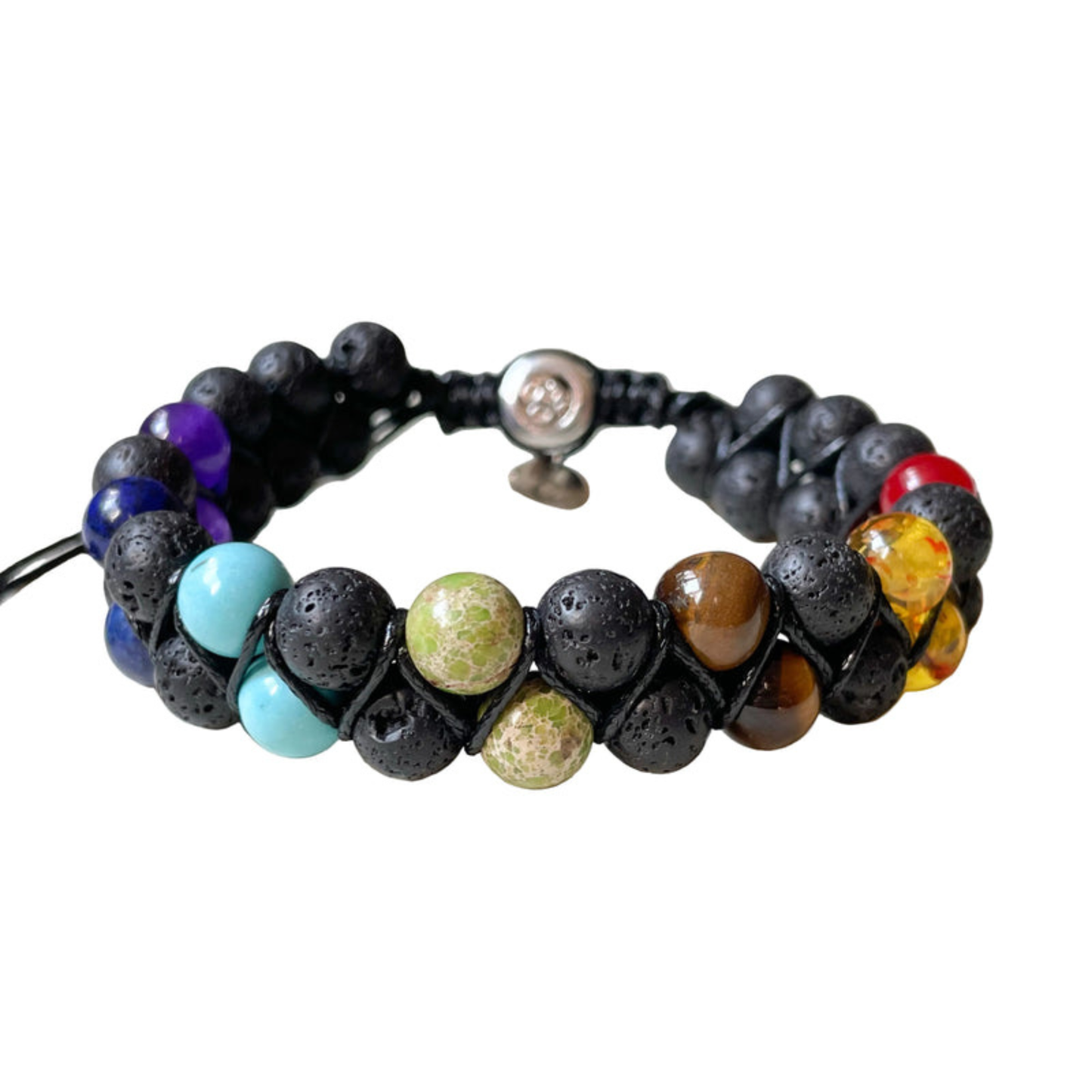 Men's Double Row Natural Stone Bracelet