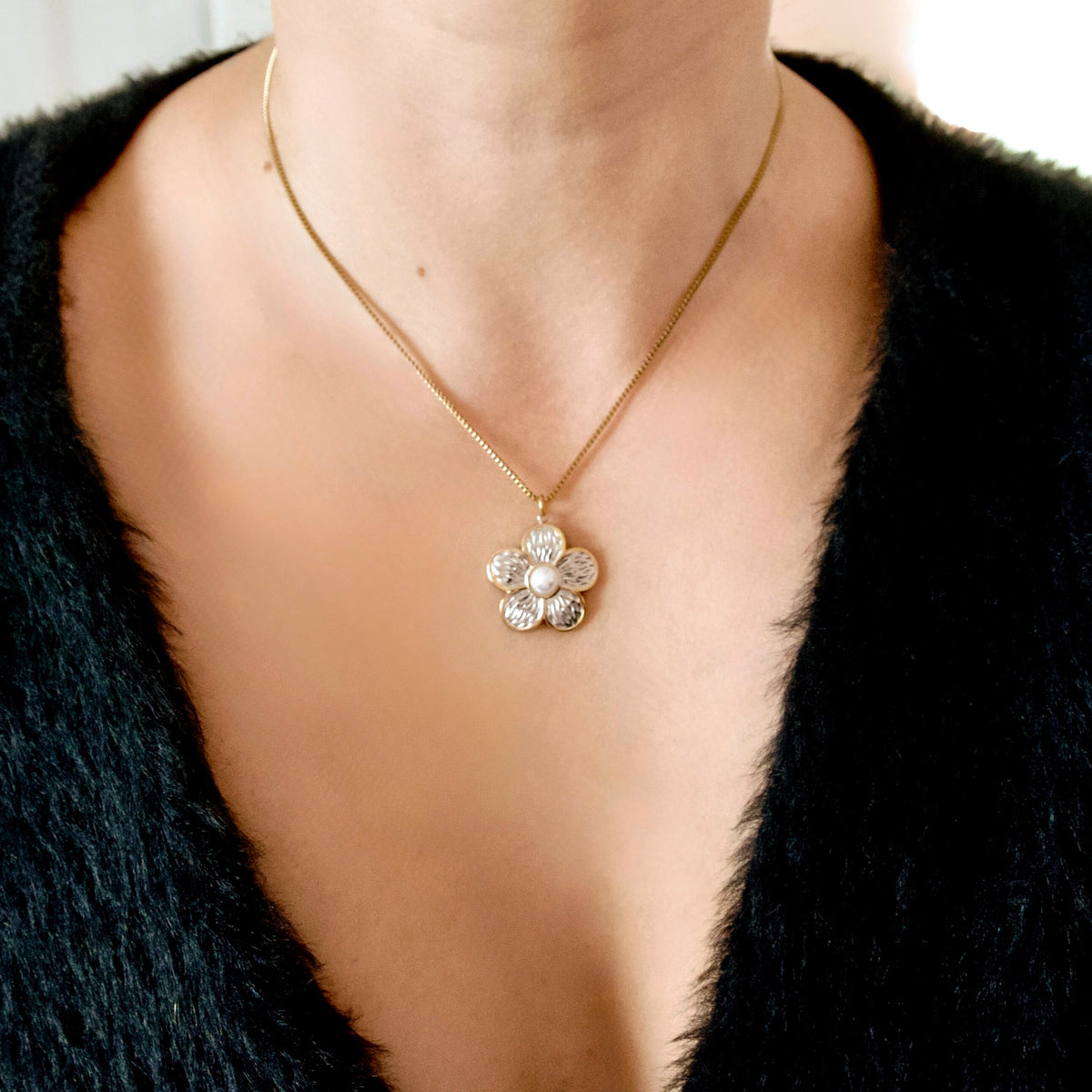 Two-tone Medallion Necklaces - Stainless Steel