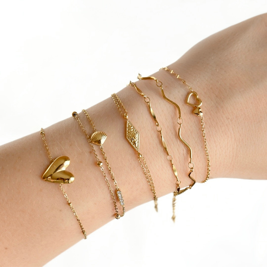 Everyday Gold Charm & Chain Bracelets - Stainless Steel