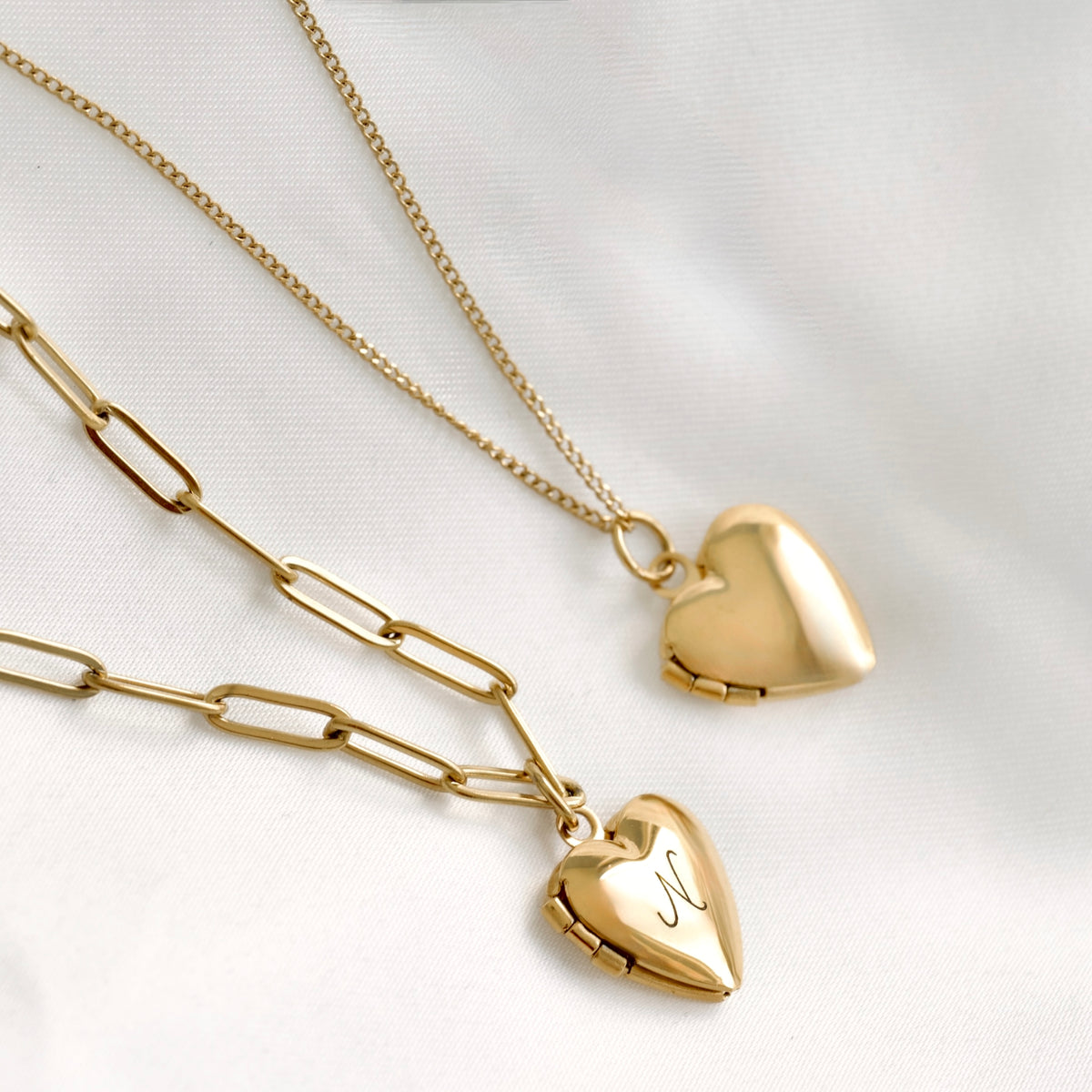 Small Heart Locket Necklace - High-Polish Stainless Steel