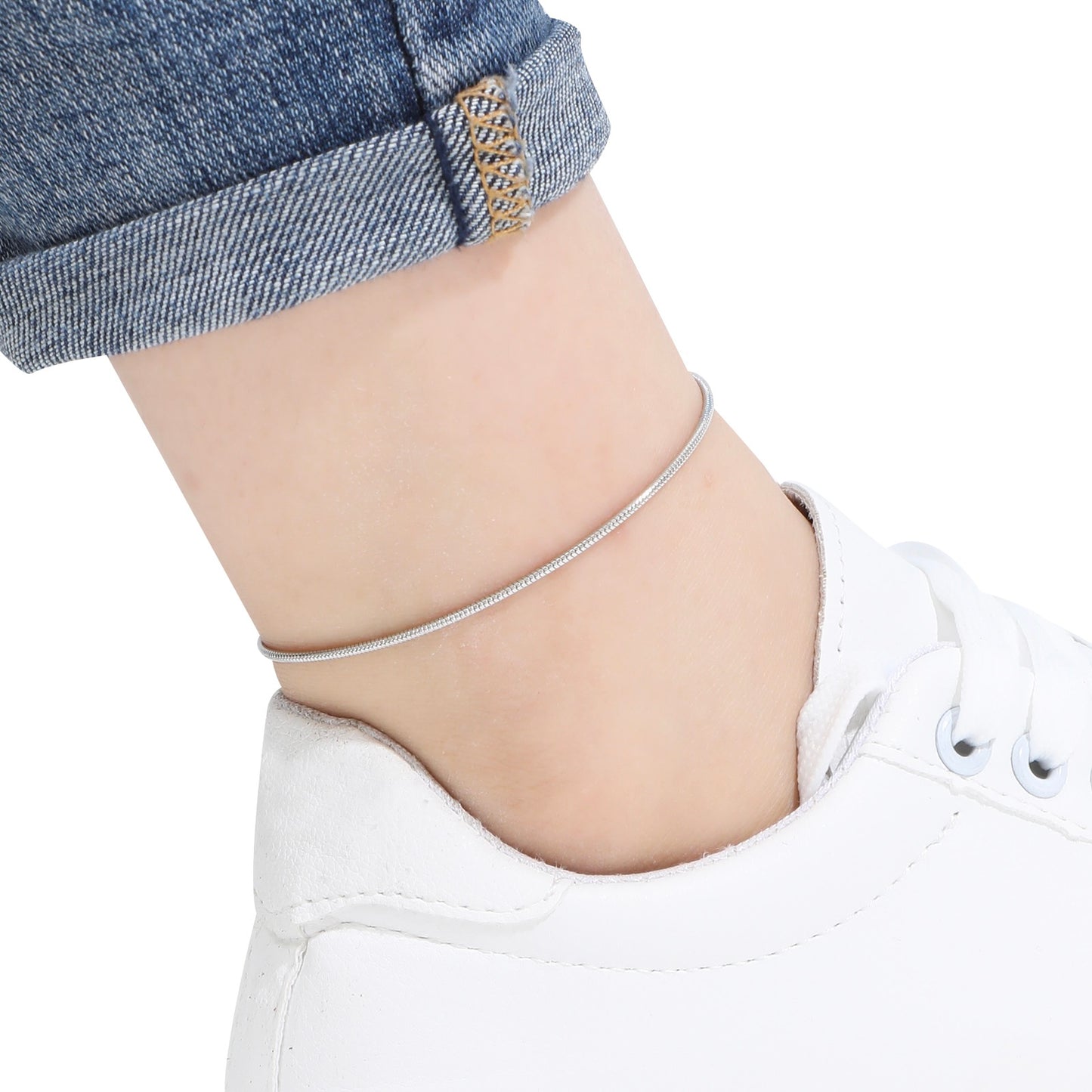 Dainty Snake Chain Anklet - Stainless Steel