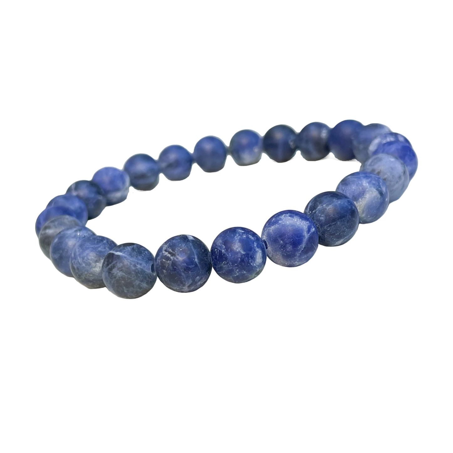 Sodalite Bracelet, Men's Blue Gemstone Bracelet, Personalized with Initial Charm