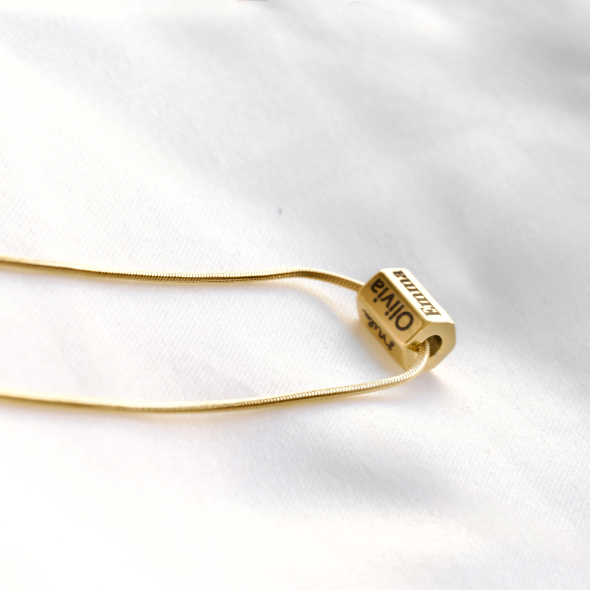 Hexagon Bar Name Necklace - Engraved Waterproof Stainless Steel