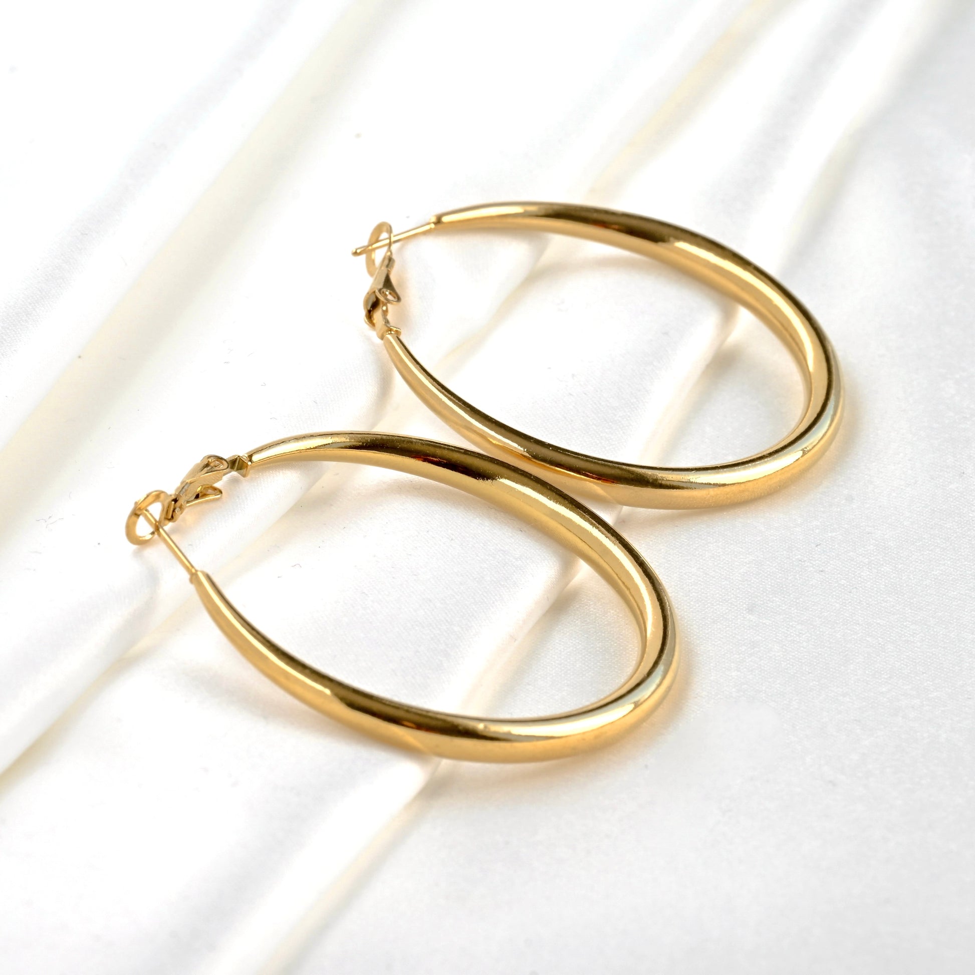 angled view on white satin background