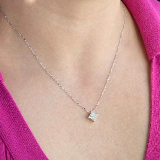 Rhombus Diamond Necklace