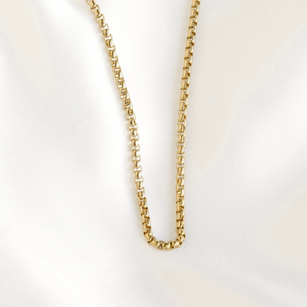 Rounded Box Chain Necklace - Stainless Steel