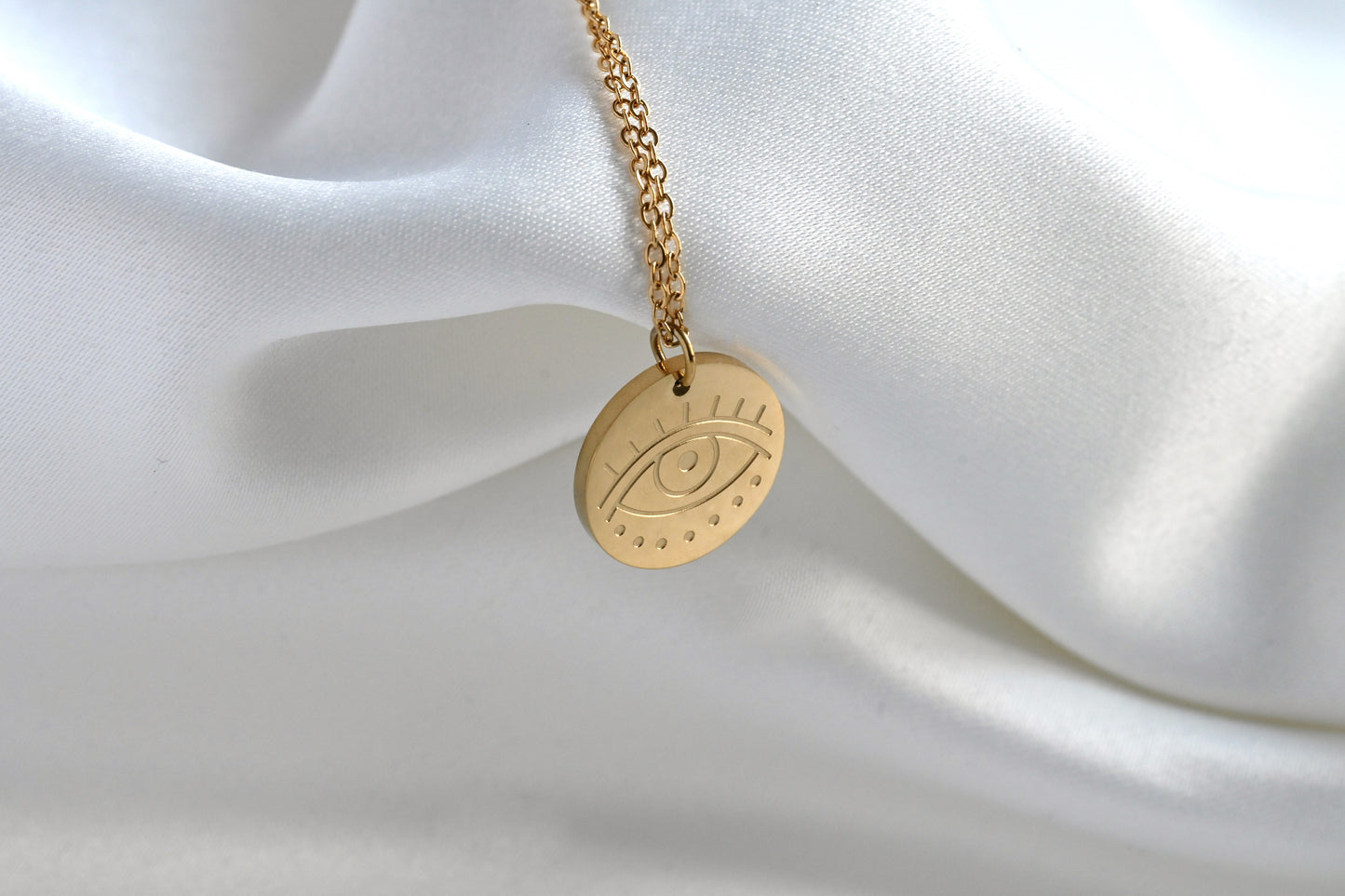 Layered Eye Coin Necklace