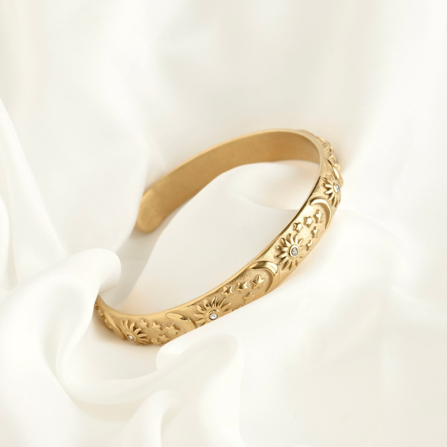 Boho Sun Moon Stars Ring - Stainless Steel