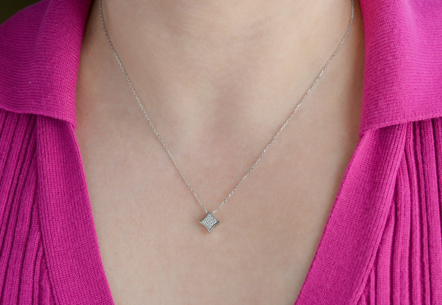 Rhombus Diamond Necklace