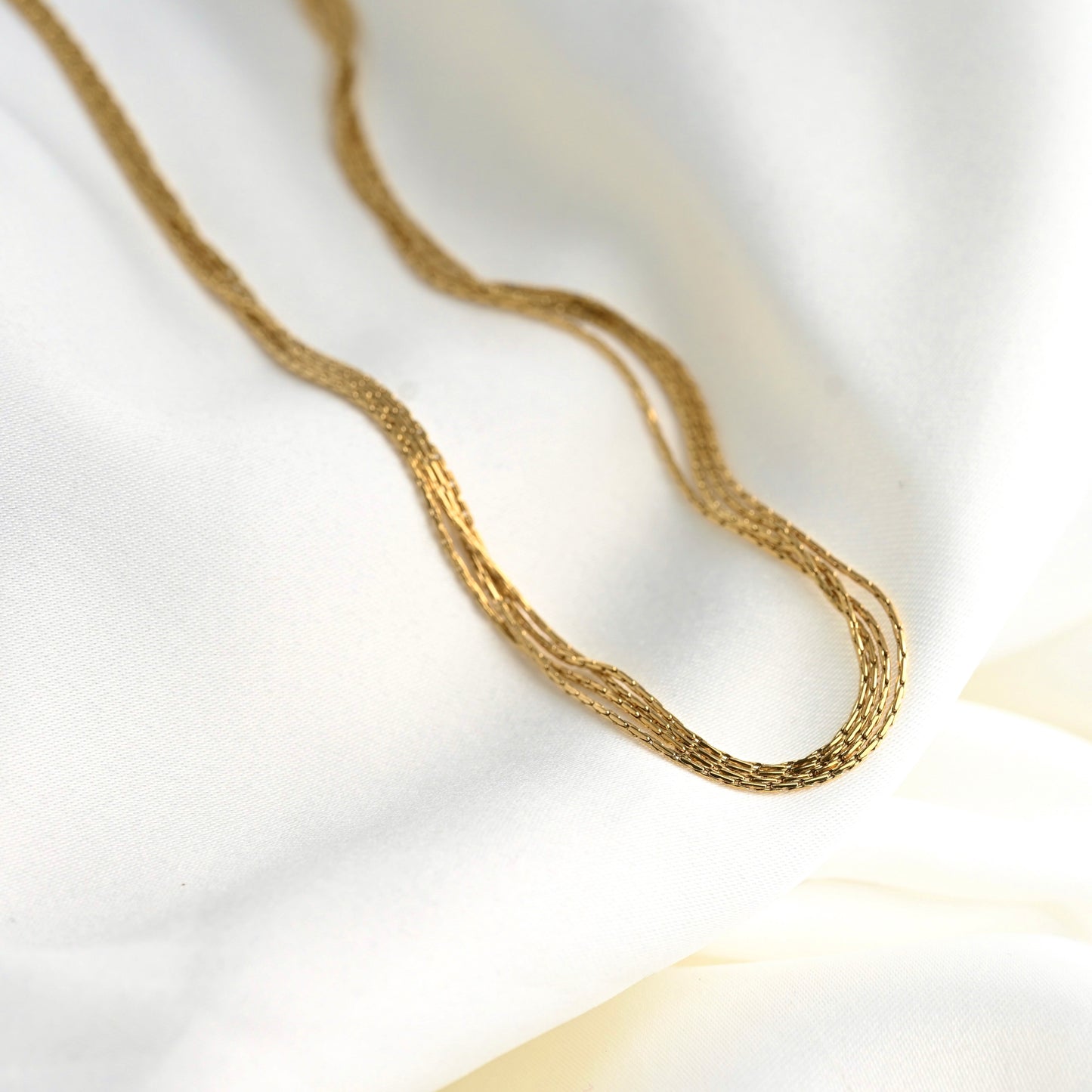 4-layered Sparkle Chain Necklace - Stainless Steel
