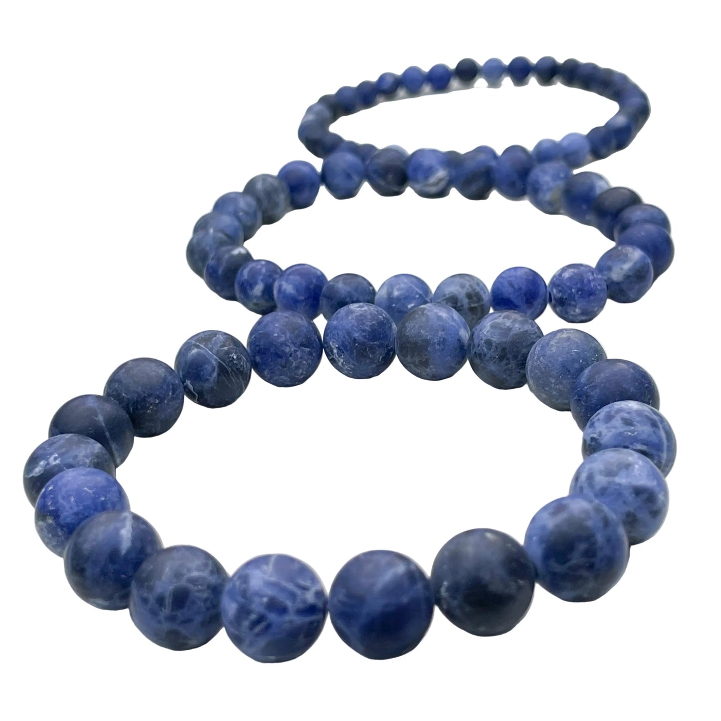 Sodalite Bracelet, Men's Blue Gemstone Bracelet, Personalized with Initial Charm