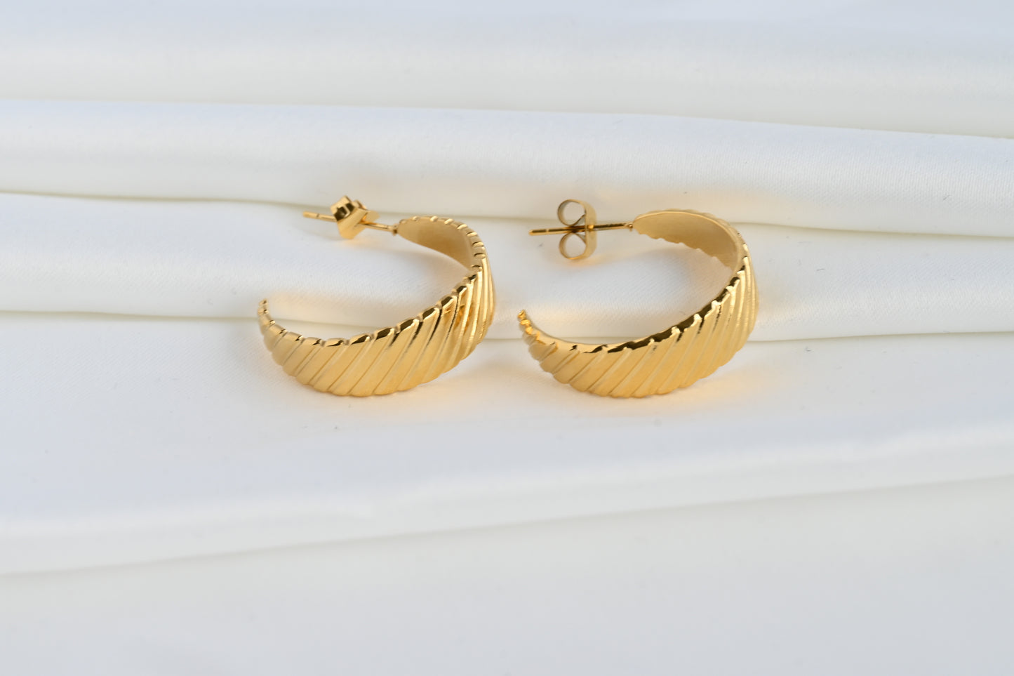 Textured Crescent Hoops