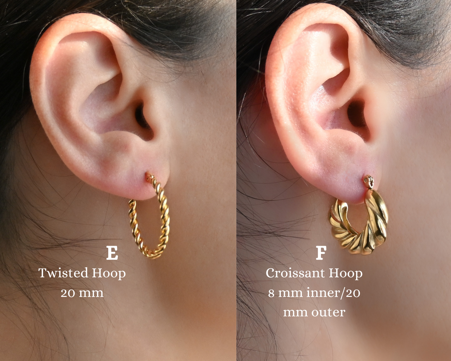 18k Gold Hoops