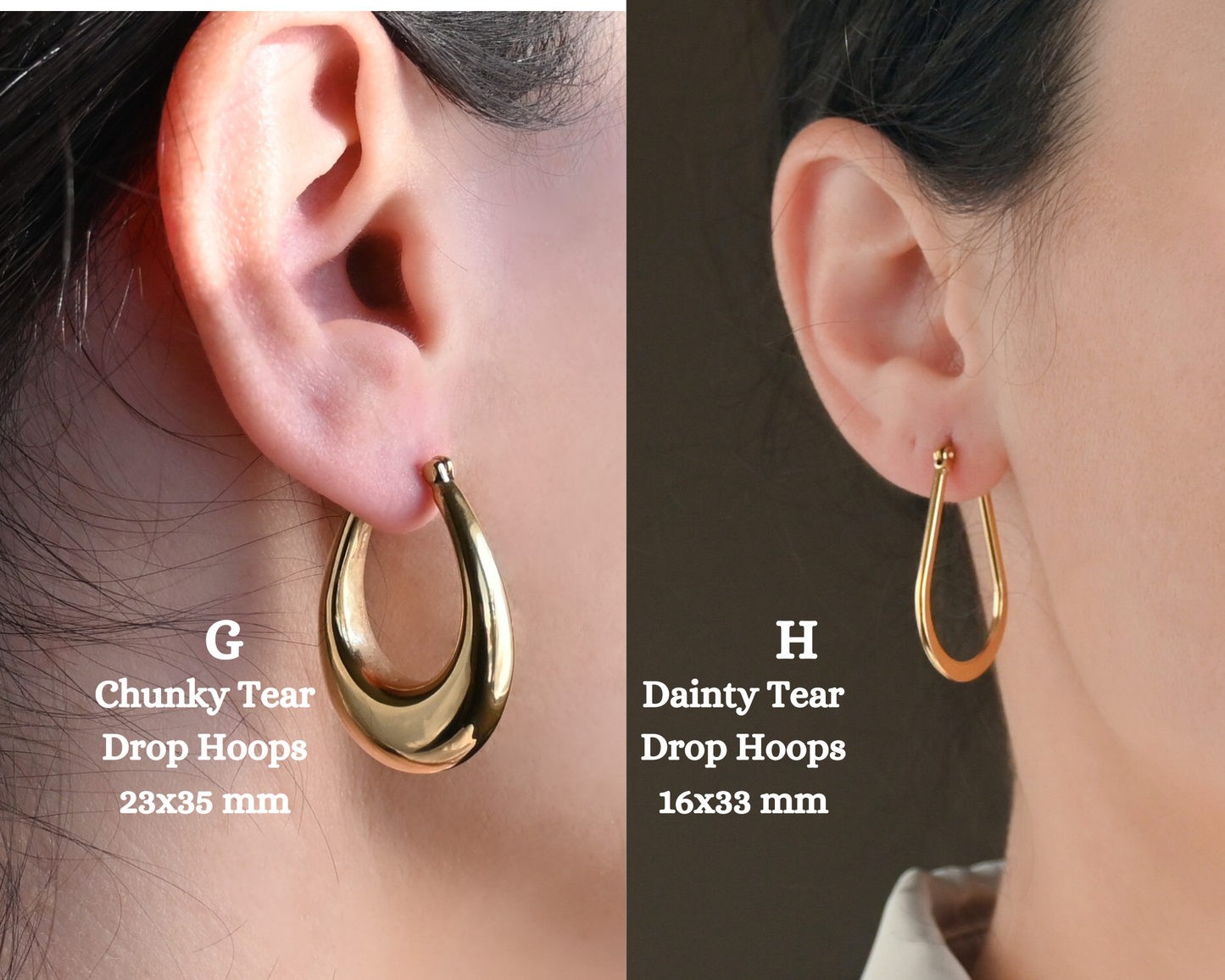 18k Gold Hoops