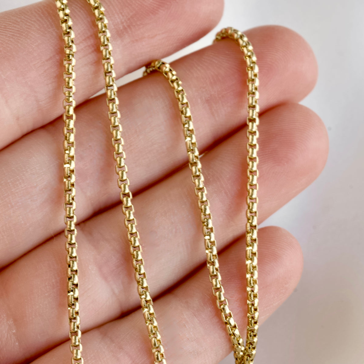Rounded Box Chain Necklace - Stainless Steel