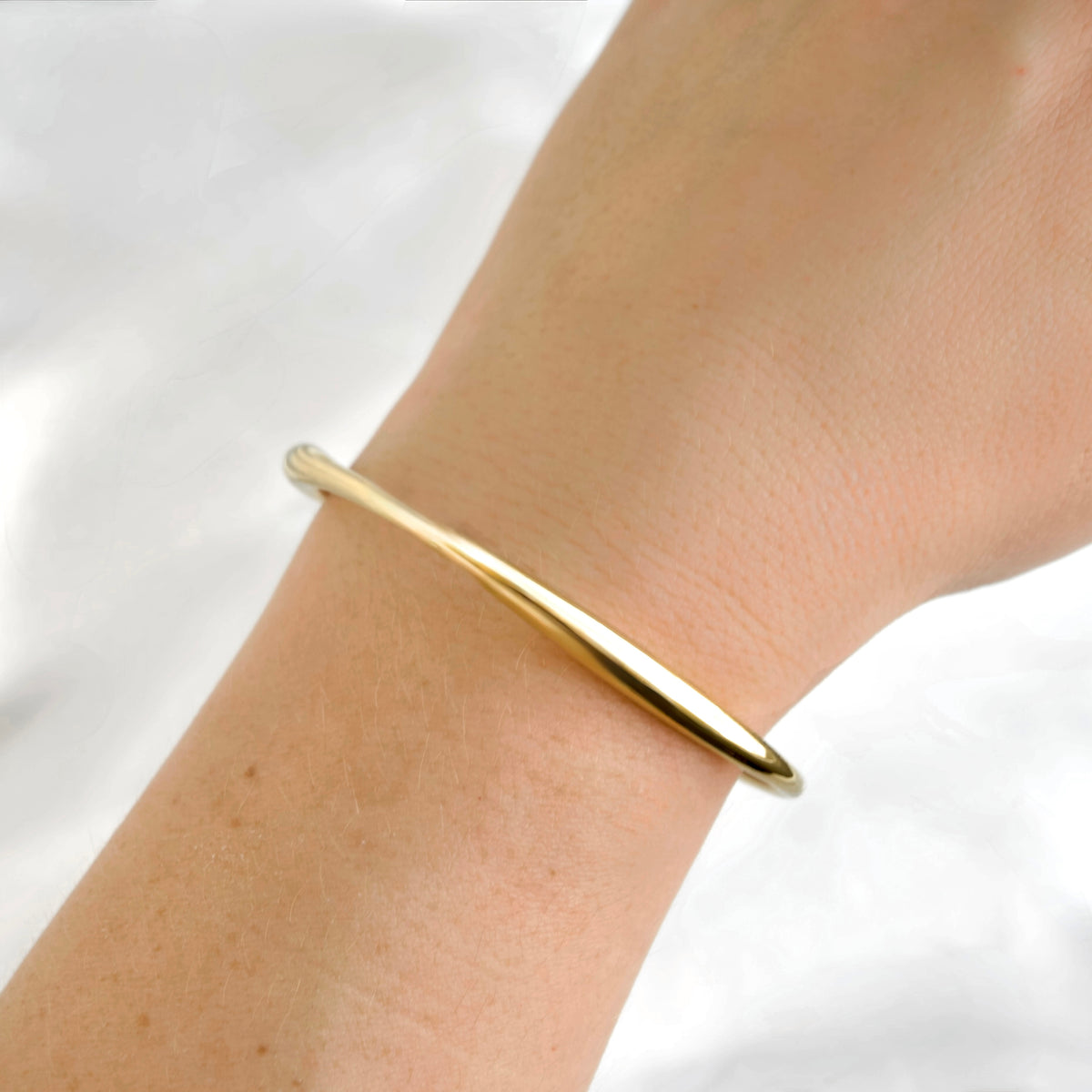 Sculpted Asymmetrical Molten Cuff Bracelet - Stainless Steel