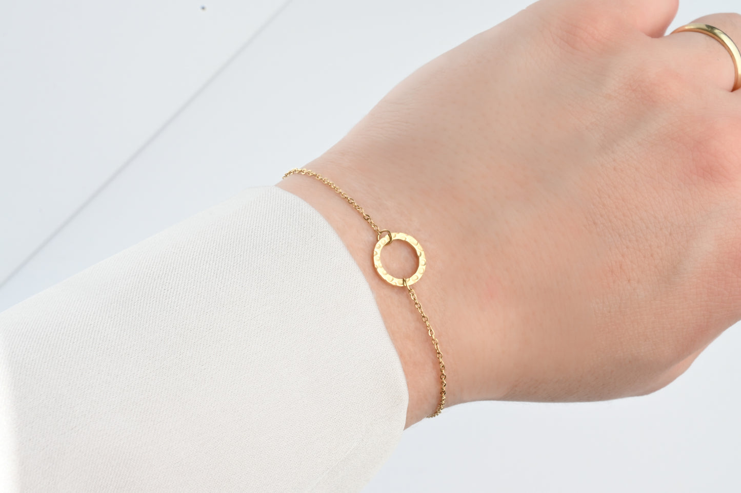 Hammered Circle Bracelet