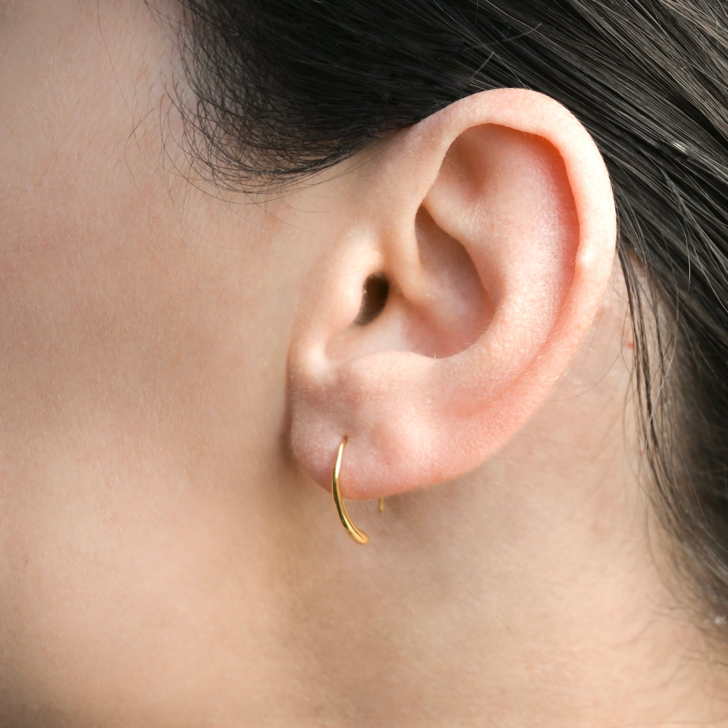 Boucles d'oreilles pendantes fines en forme de goutte - Argent sterling 925 - Plaqué or 14 carats