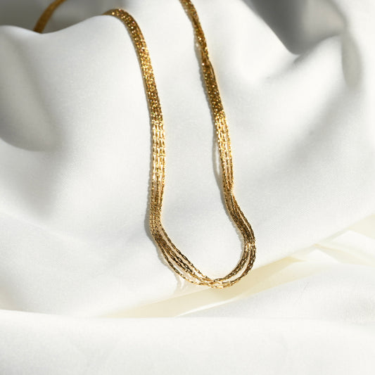 4-layered Sparkle Chain Necklace - Stainless Steel