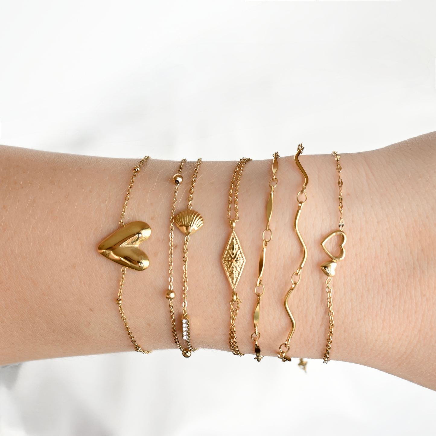 Everyday Gold Charm & Chain Bracelets - Stainless Steel