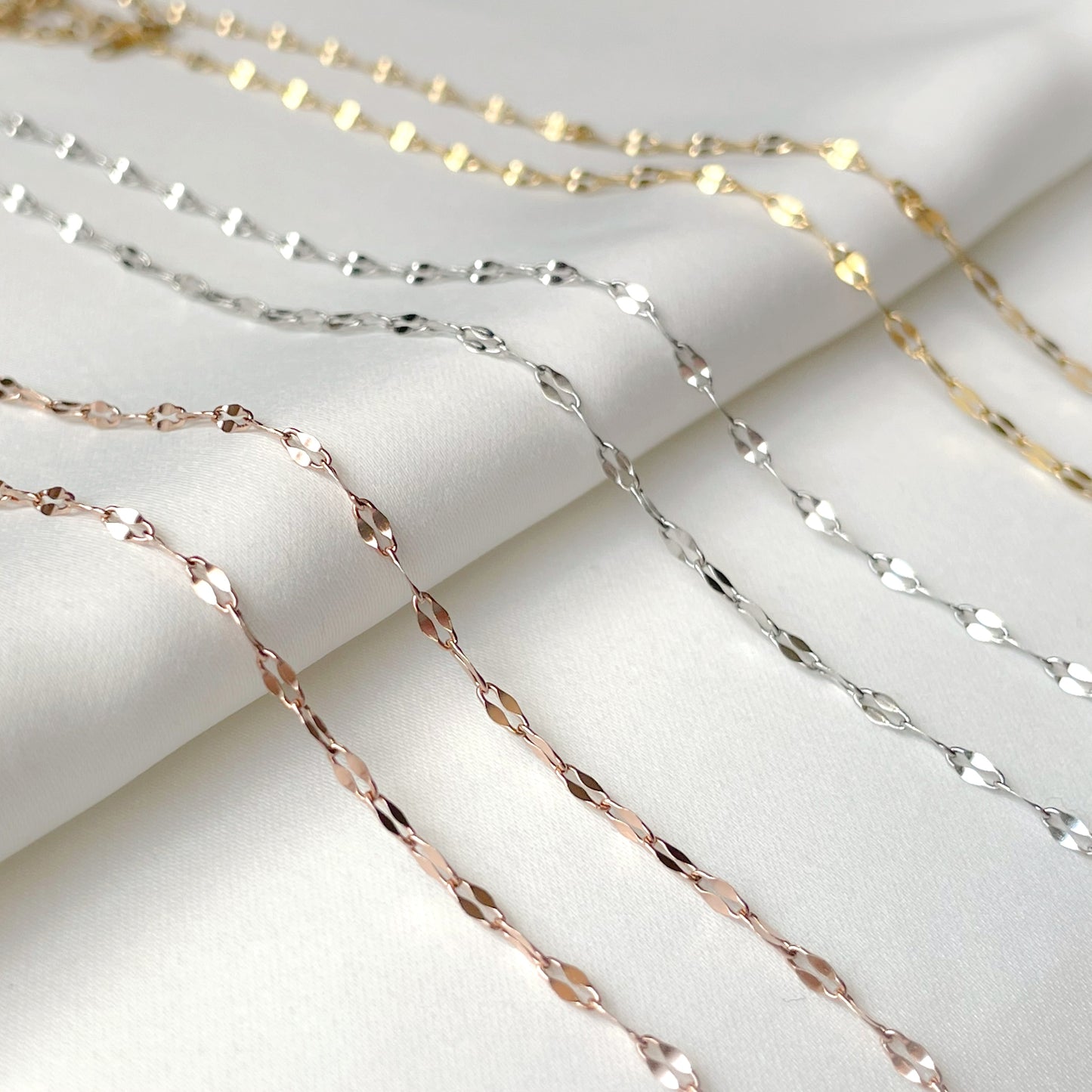 Dainty Sequin Chain Necklace - Stainless Steel