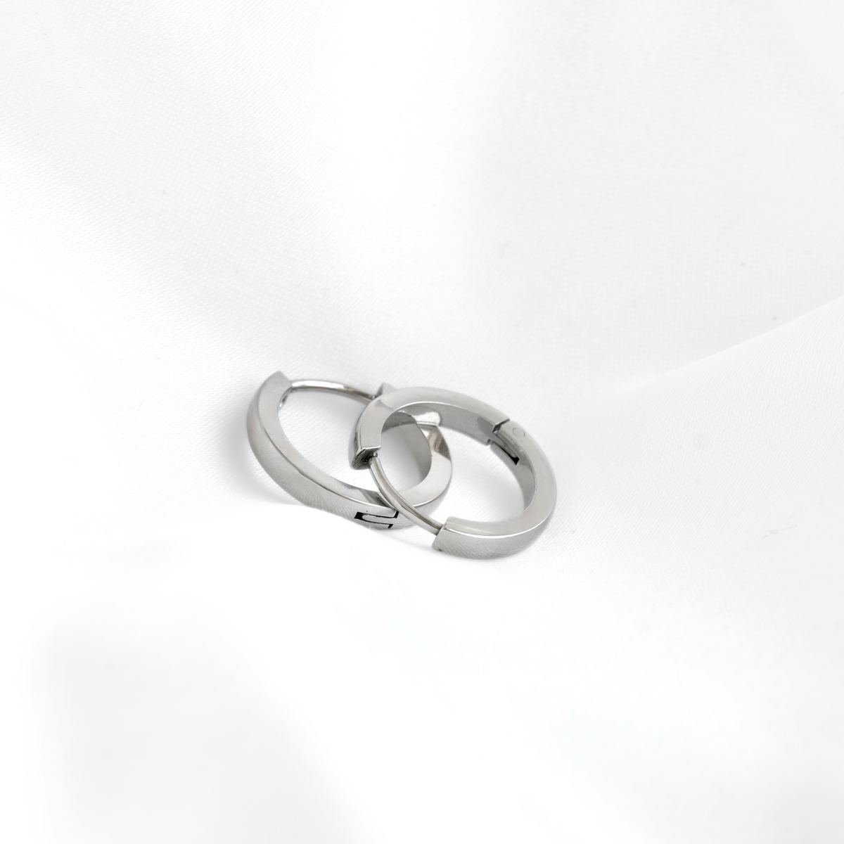 16mm Flat Hoop Earrings - Stainless Steel Everyday Hoops
