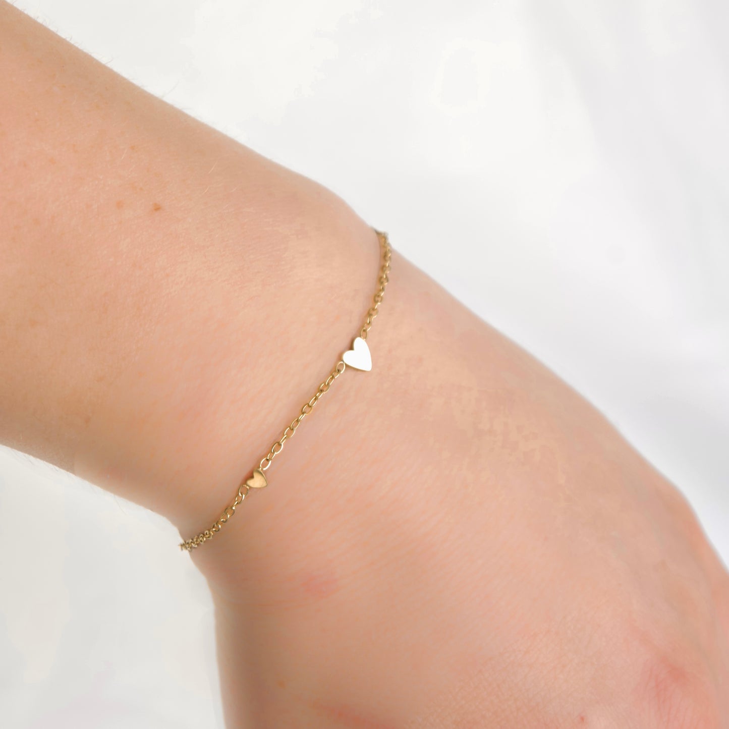 Minimalist Gold Triple Heart Bracelet - Stainless Steel