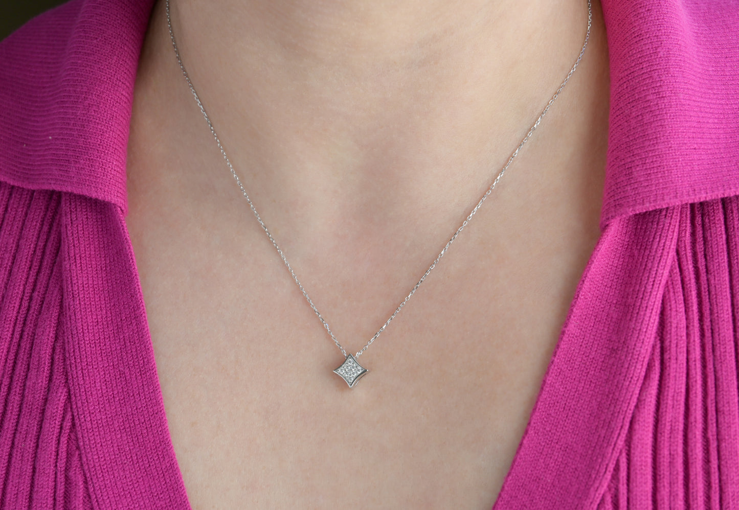 Rhombus Diamond Necklace