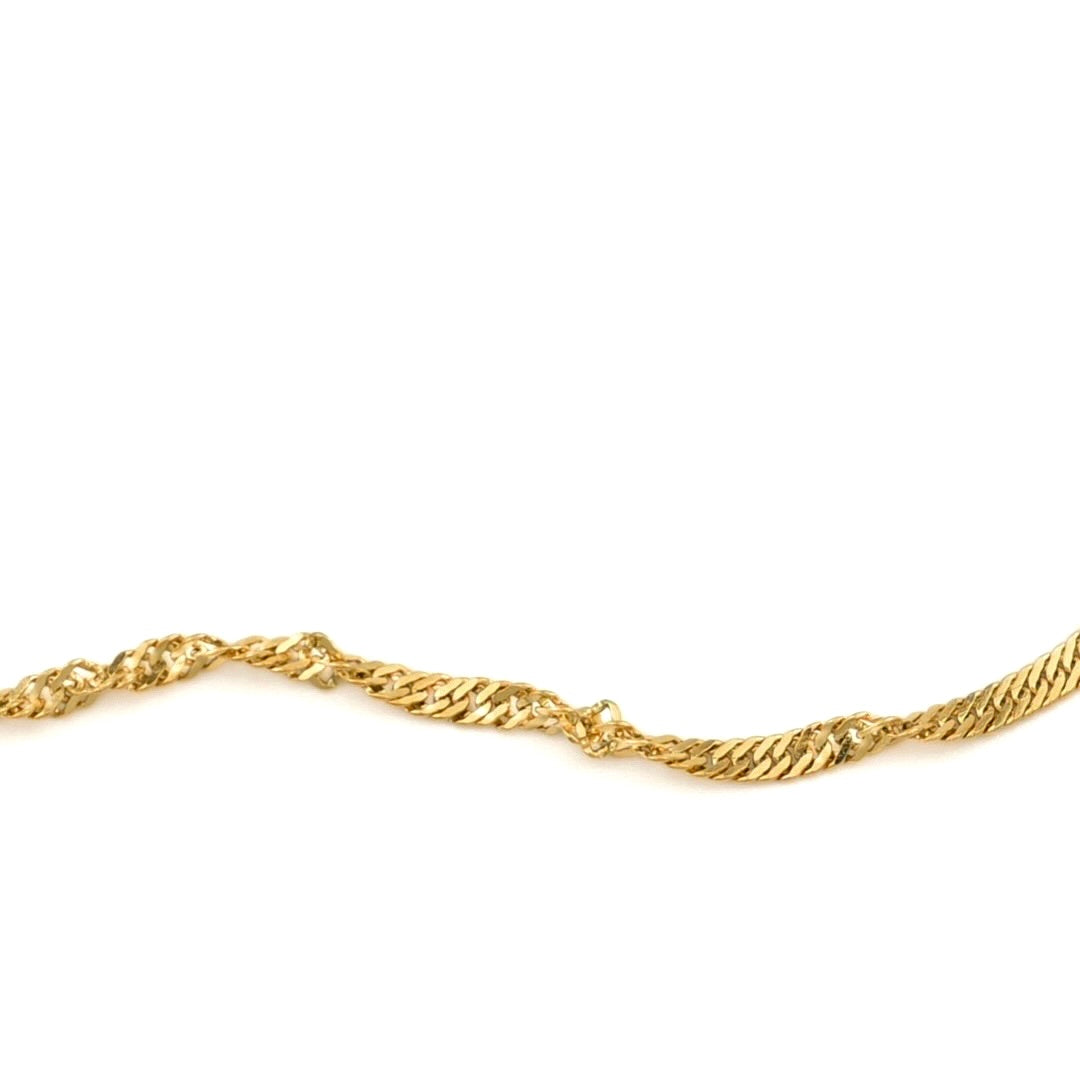 Gold chain on a white background