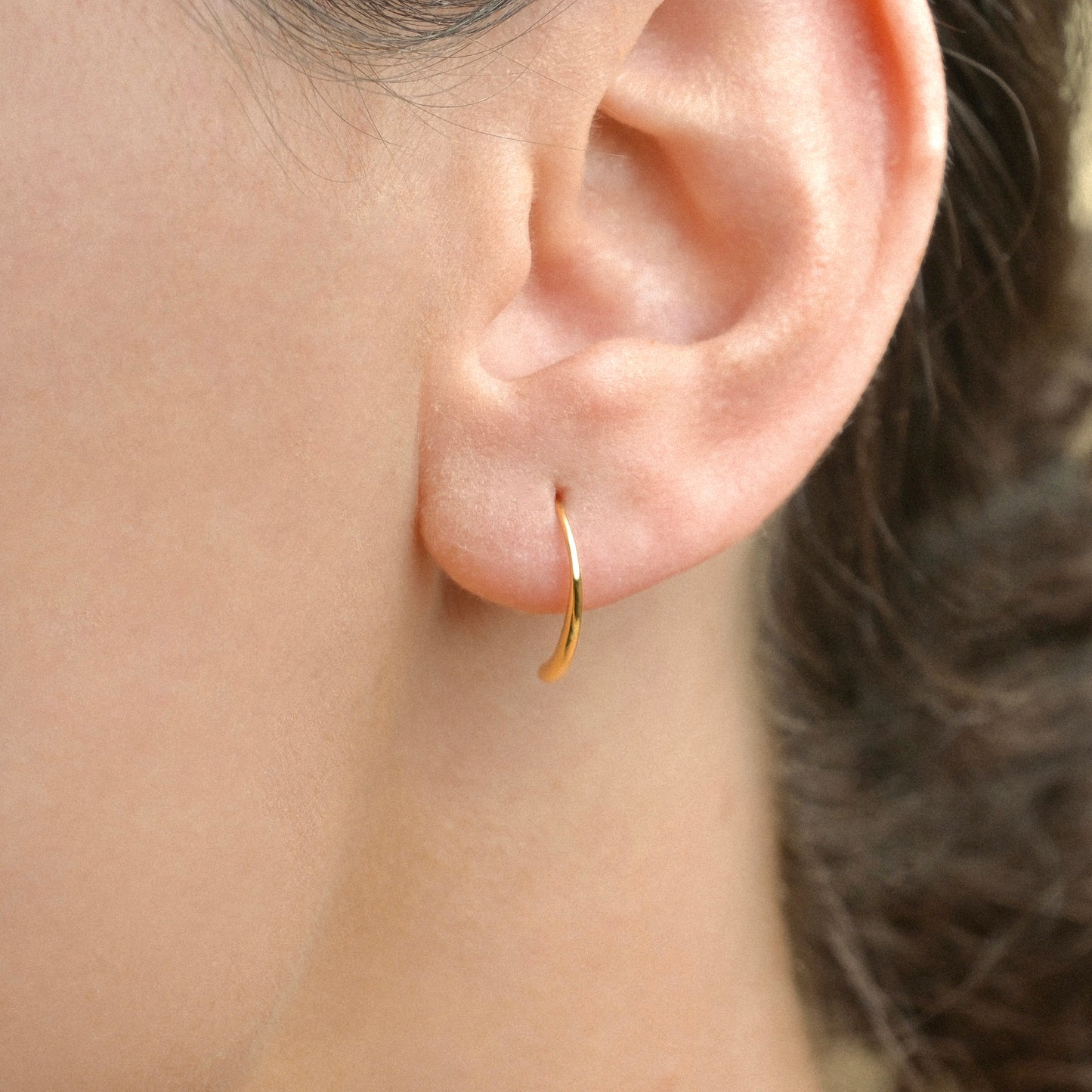 Boucles d'oreilles pendantes fines en forme de goutte - Argent sterling 925 - Plaqué or 14 carats