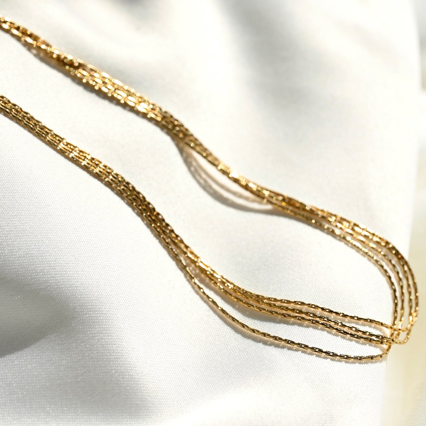 4-layered Sparkle Chain Necklace - Stainless Steel