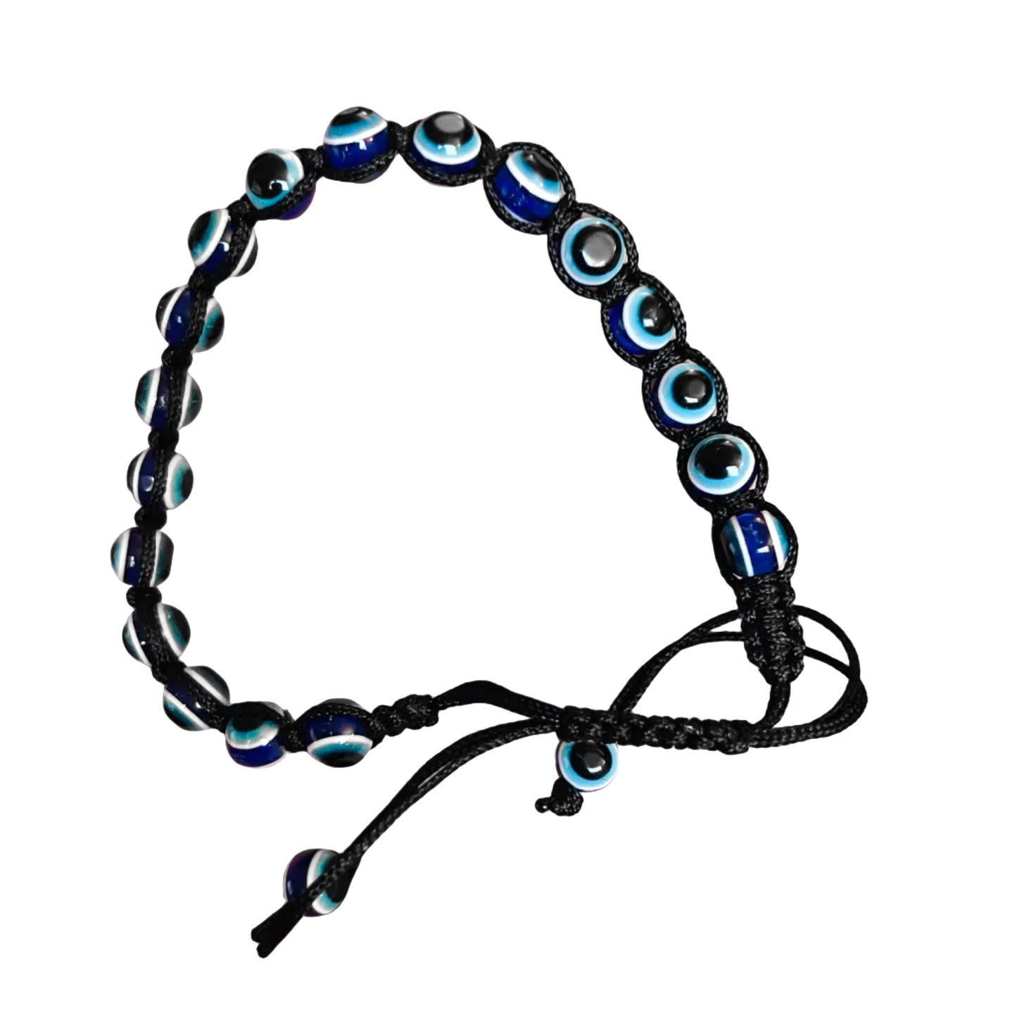 Beaded Evil Eye Slider Bracelet, Unisex Eye Bracelet, Protection Jewelry, Adjustable