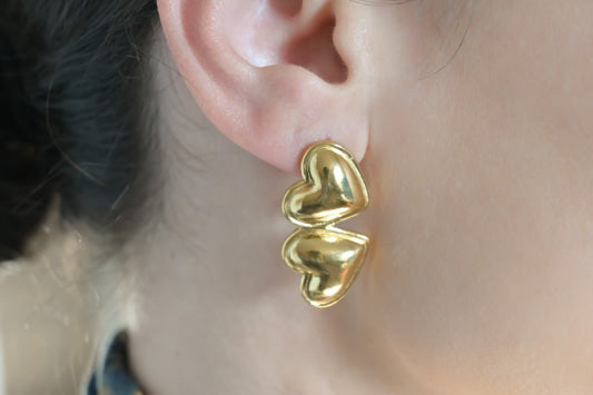 Large Heart Duo Earrings