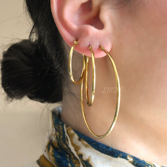 1.8mm Thin Gold Hoops