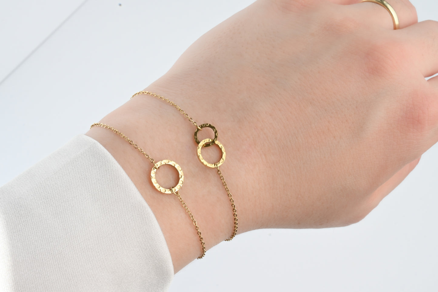 Hammered Circle Bracelet