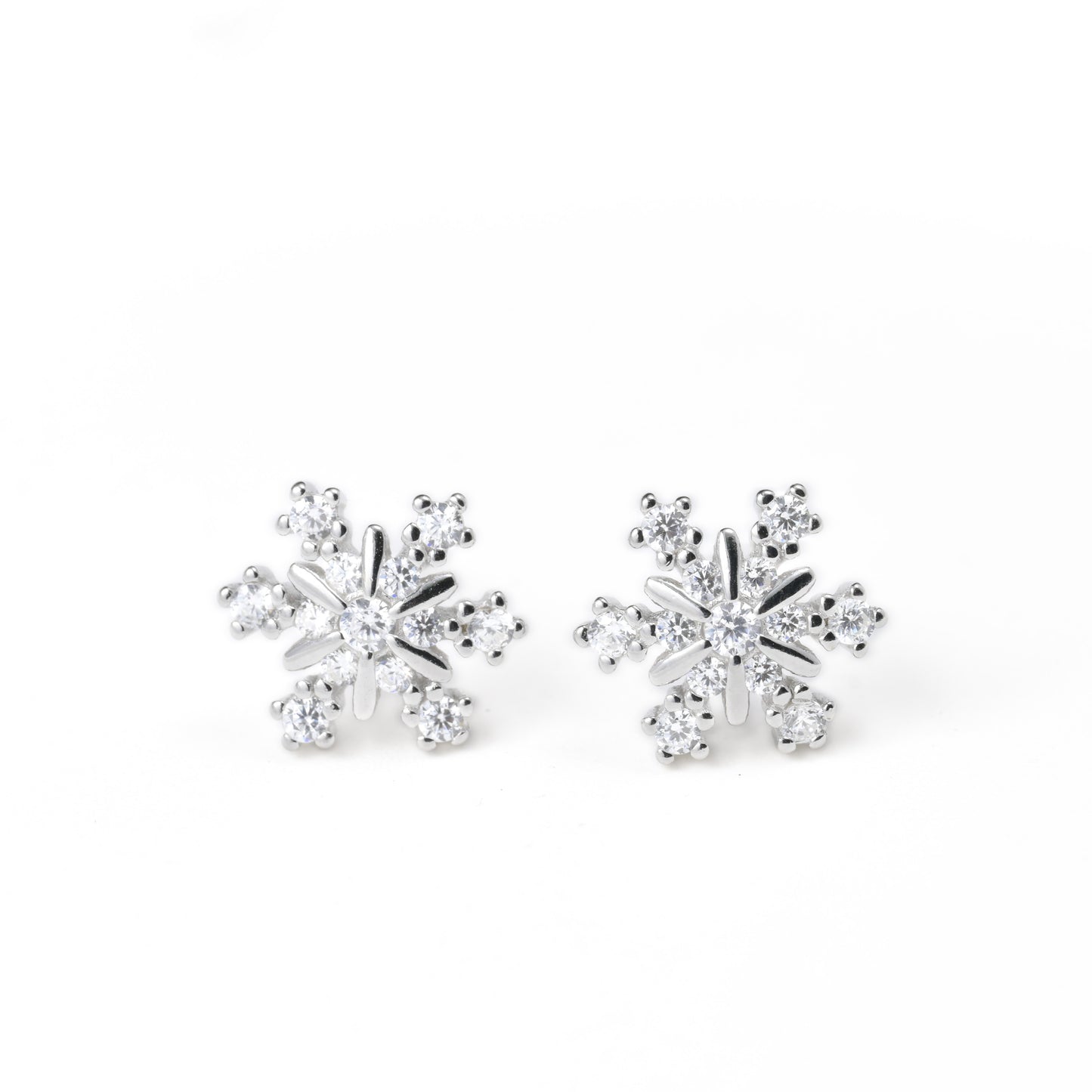 Silver Snowflake Studs