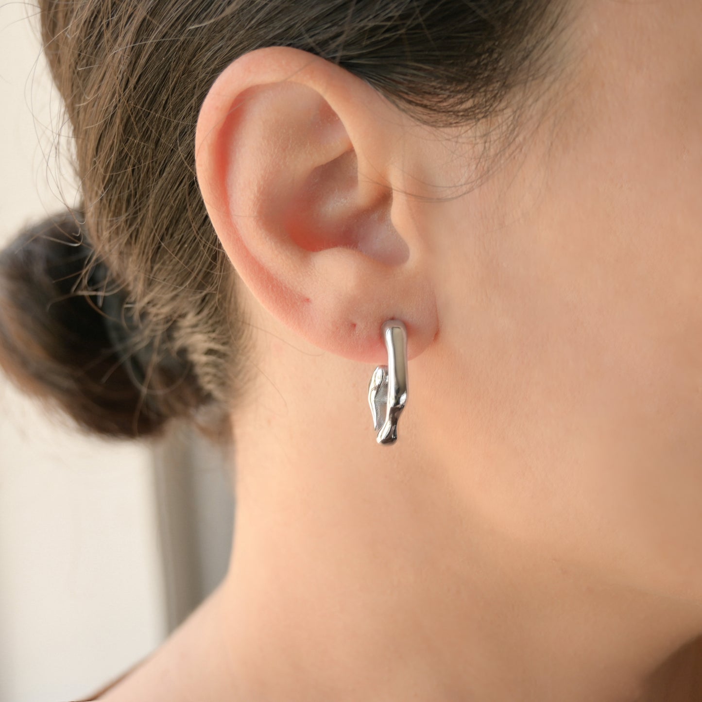 Thin Sculptural C Hoops