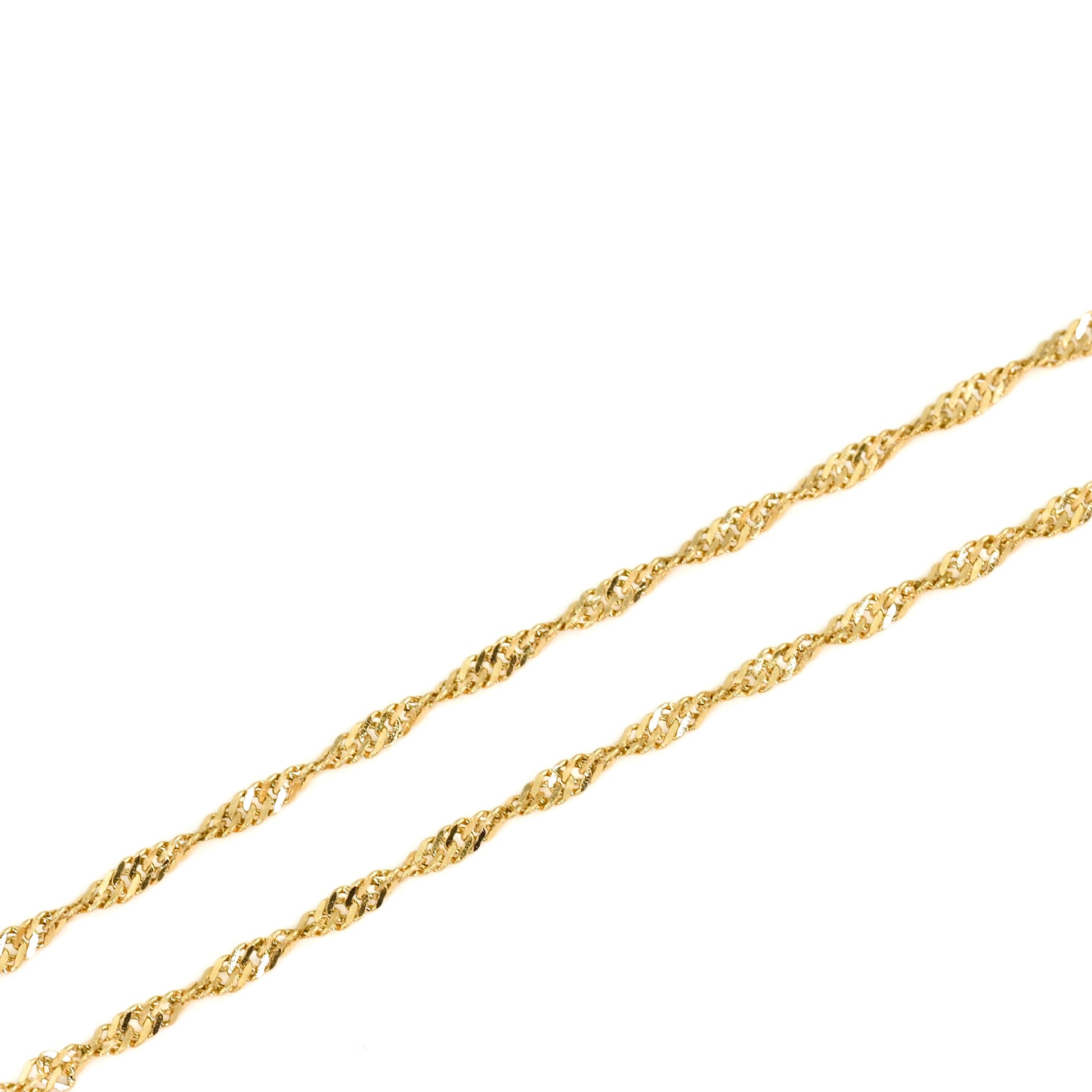 Gold chain on a white background