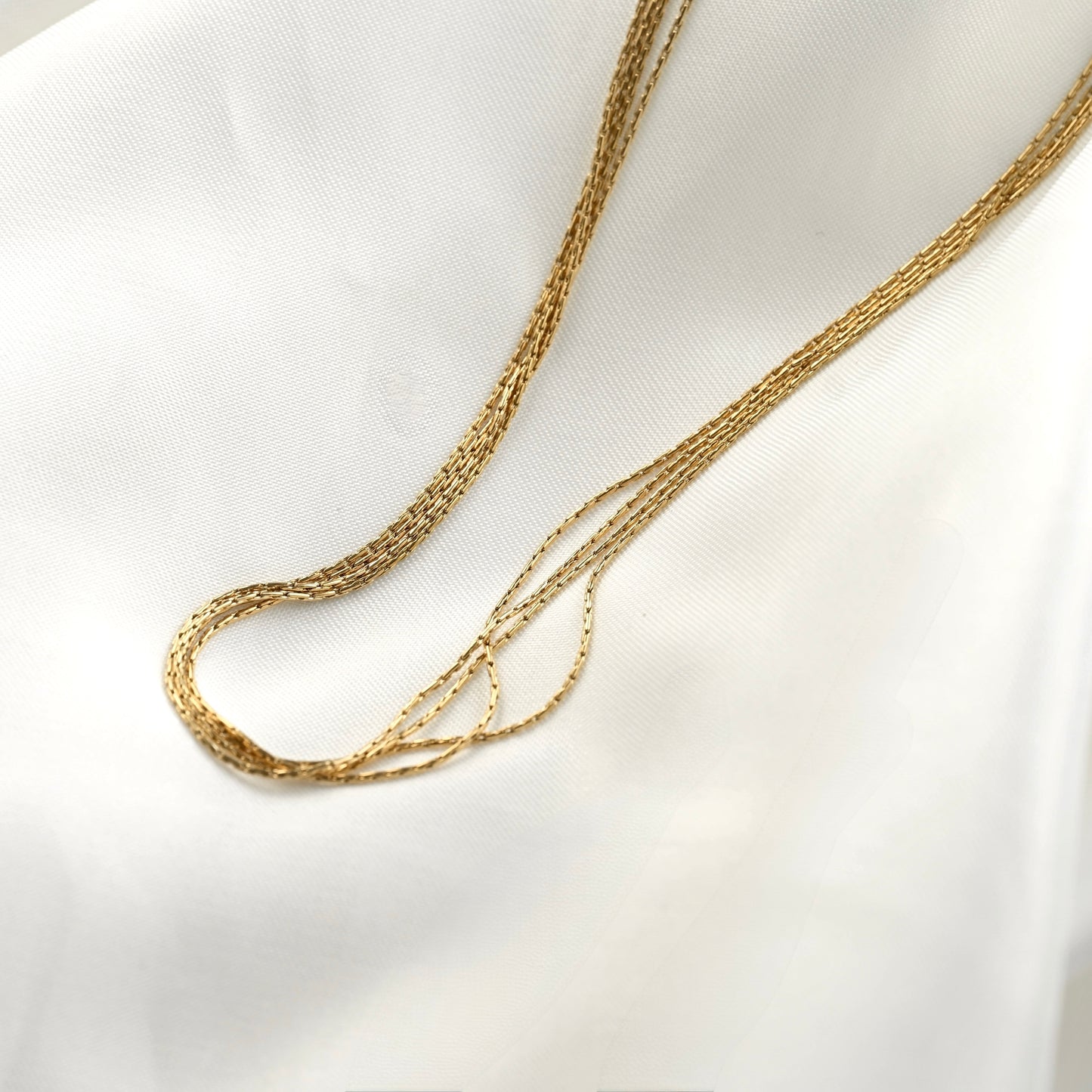 4-layered Sparkle Chain Necklace - Stainless Steel