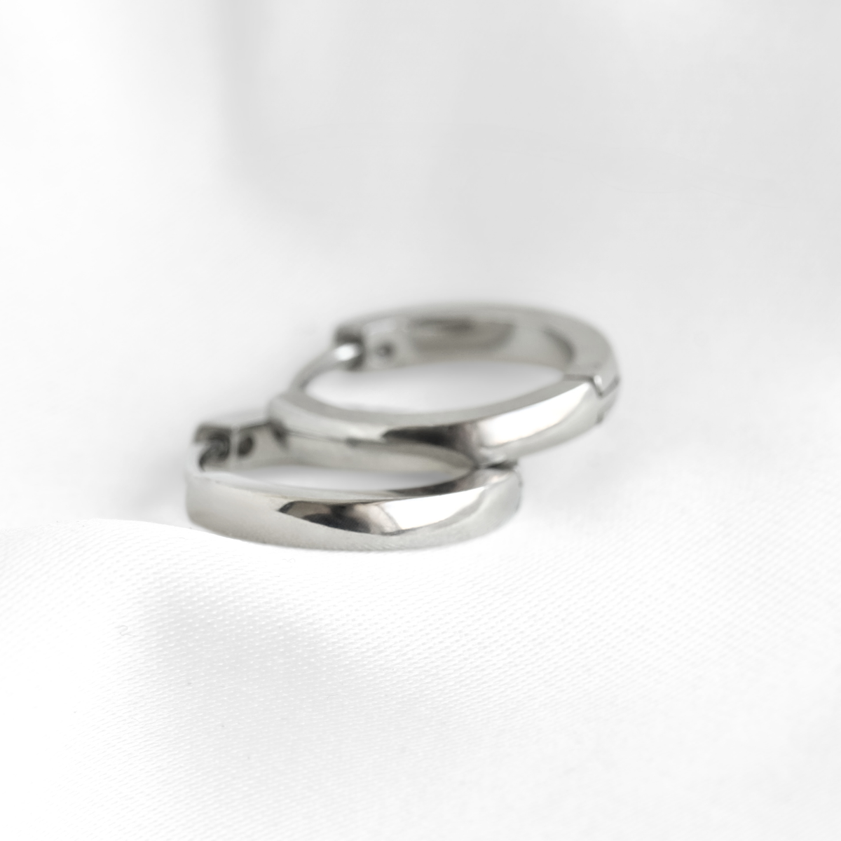 16mm Flat Hoop Earrings - Stainless Steel Everyday Hoops