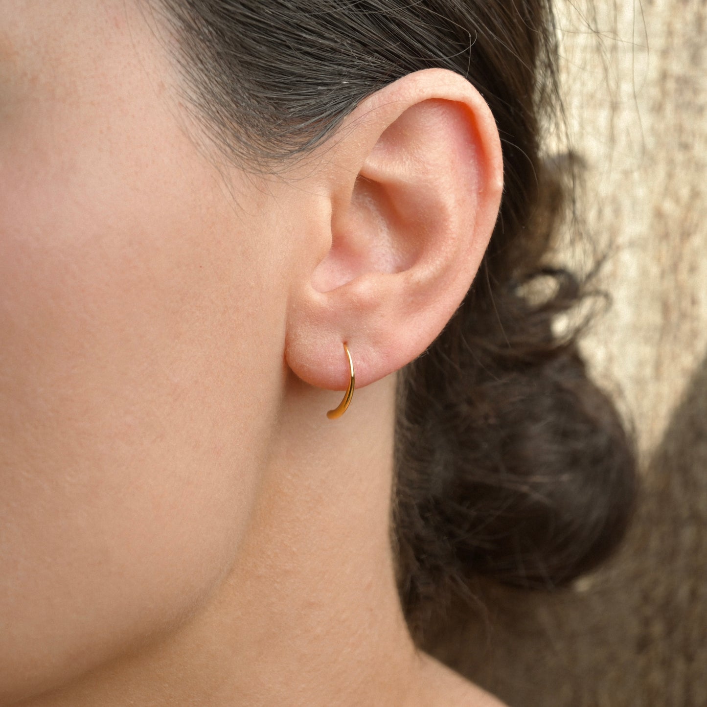 Boucles d'oreilles pendantes fines en forme de goutte - Argent sterling 925 - Plaqué or 14 carats