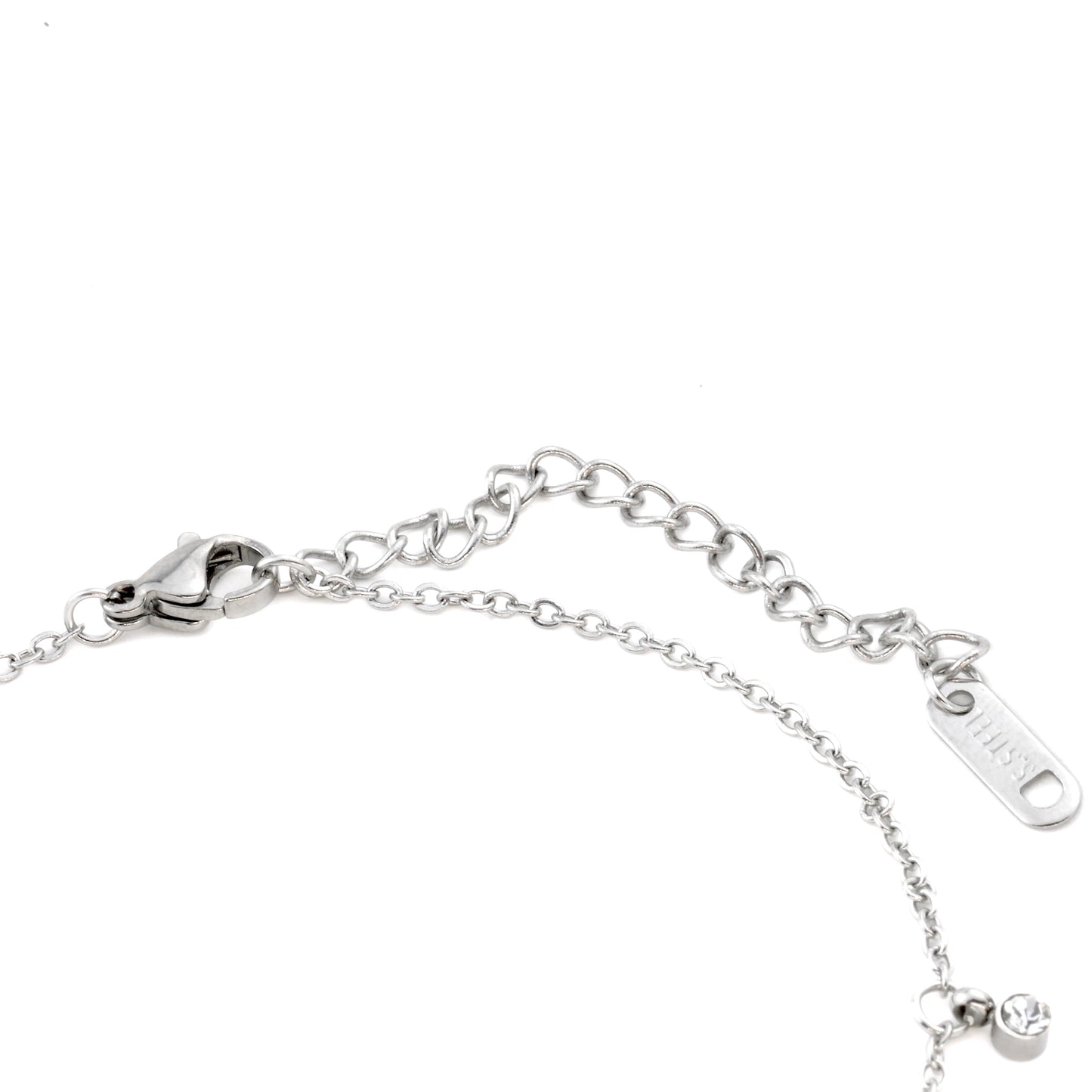 Diamond Heart Anklet, CZ and Heart Charm Ankle Bracelet, Stainless Steel, Waterproof