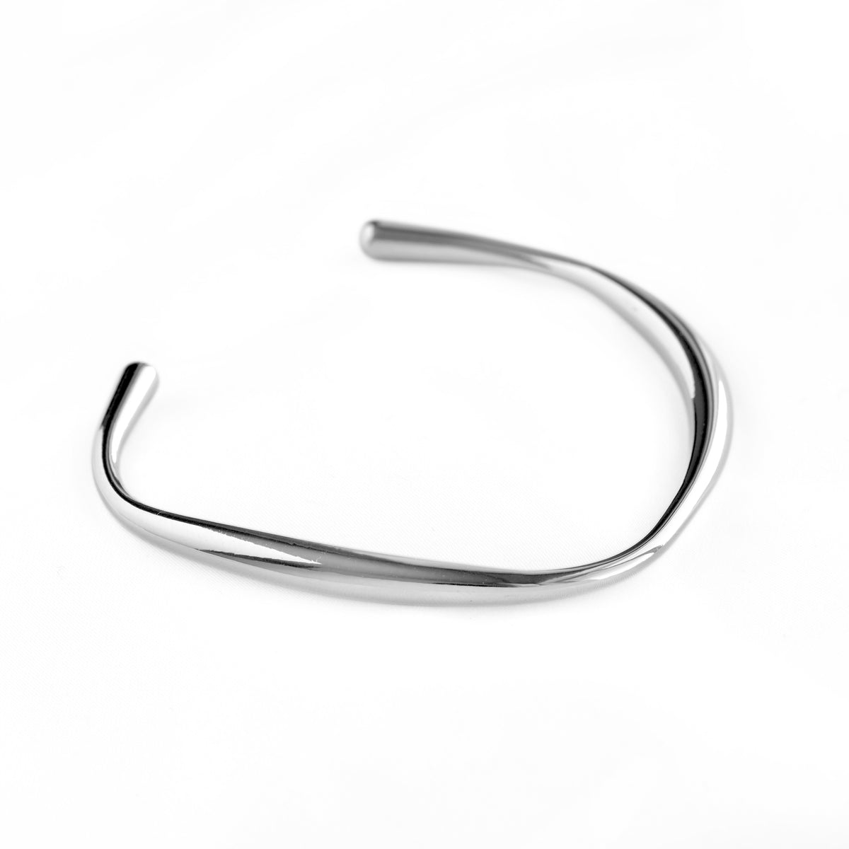 Sculpted Asymmetrical Molten Cuff Bracelet - Stainless Steel