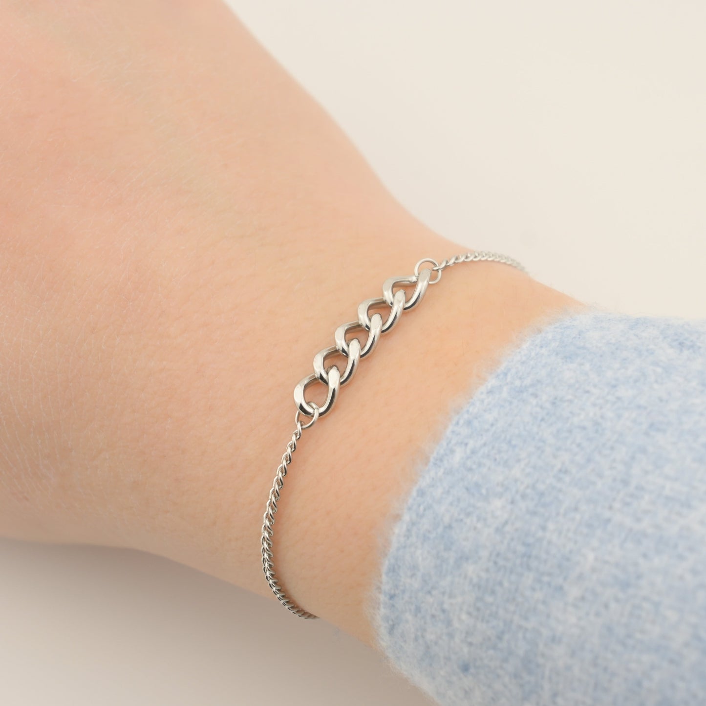 Mixed Curb Link Bracelet