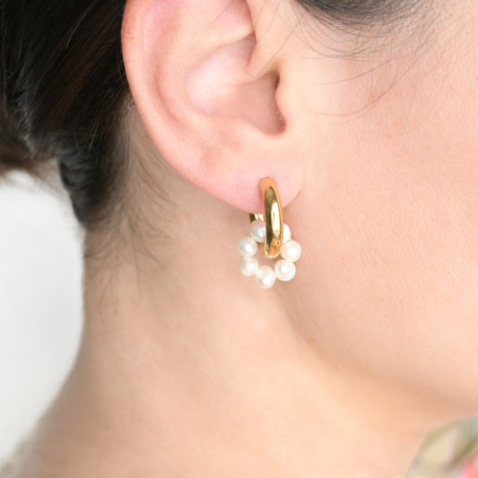 Gold Pearl Earrings