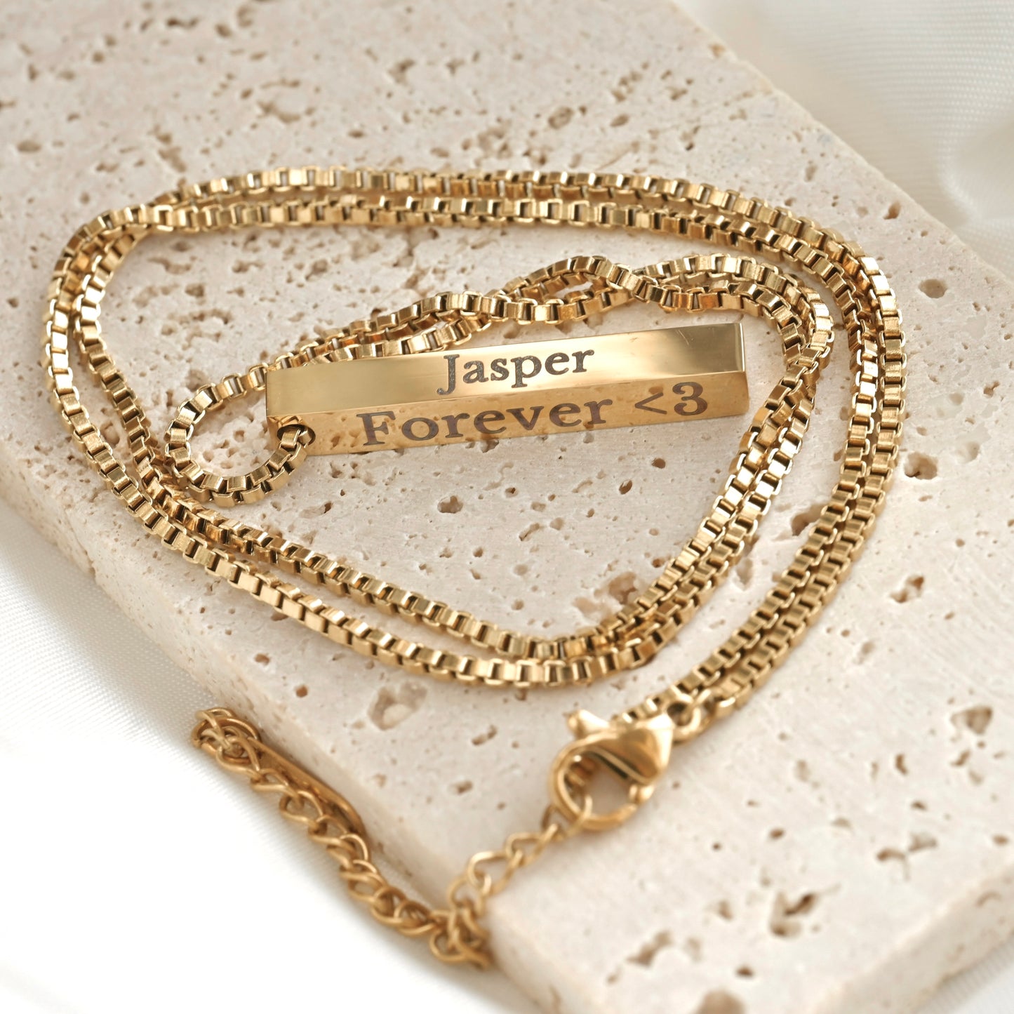 Collier barre verticale personnalisé - Acier inoxydable étanche