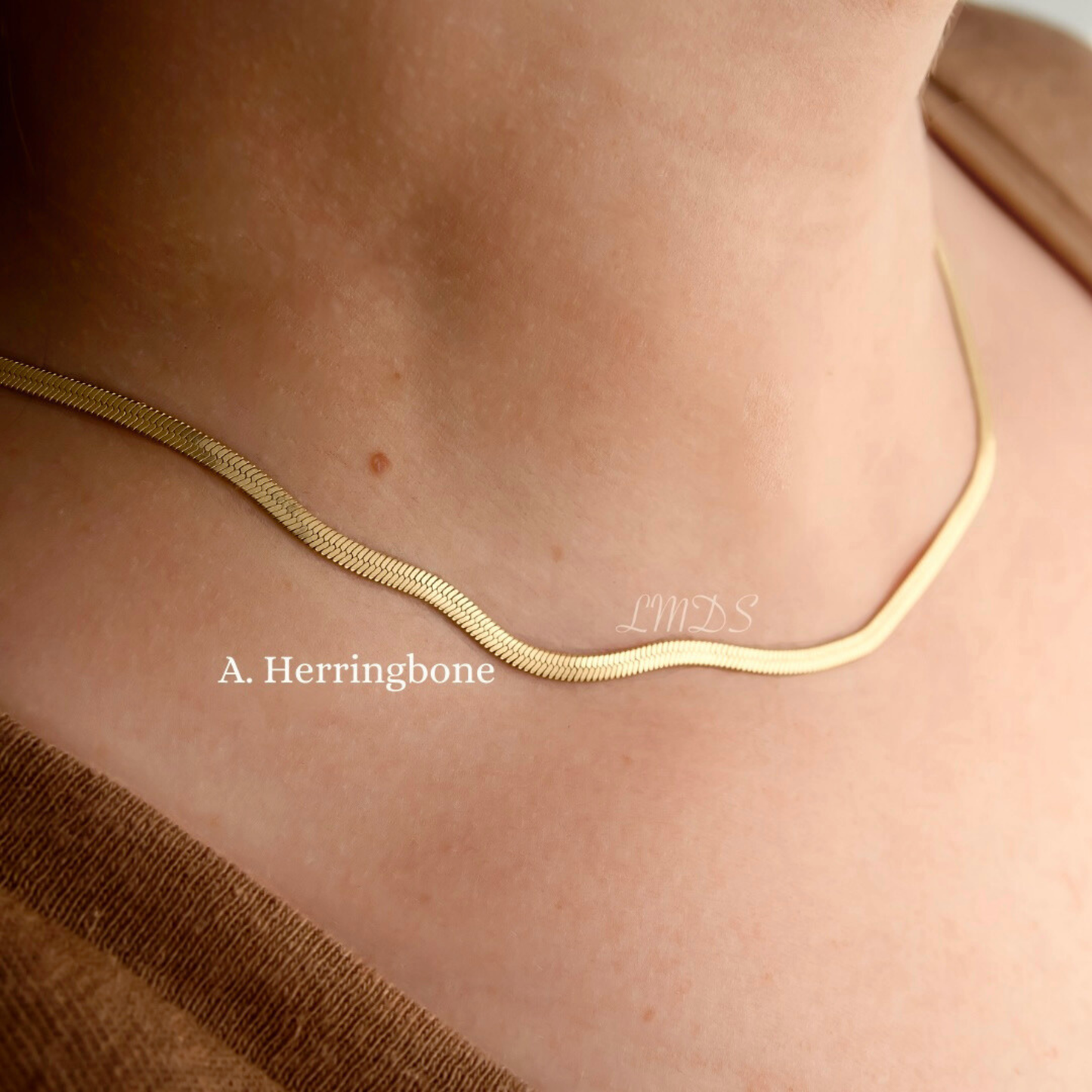 18K Gold Dainty Chain Necklace, Waterproof Gold Chains, 12" to 24", Stainless Steel